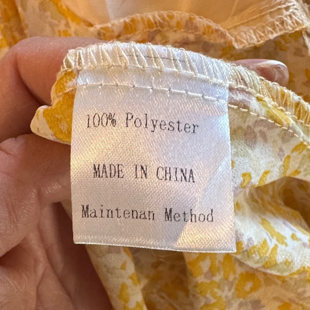 Smocked Flowy Yellow Floral Strapless Maxi Dress - Picture 8 of 8